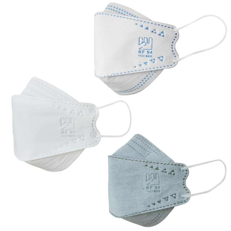 ماسک تنفسی بهسا مدل سه بعدی 3D-BSA-09-BlWwGr بسته 9 عددی