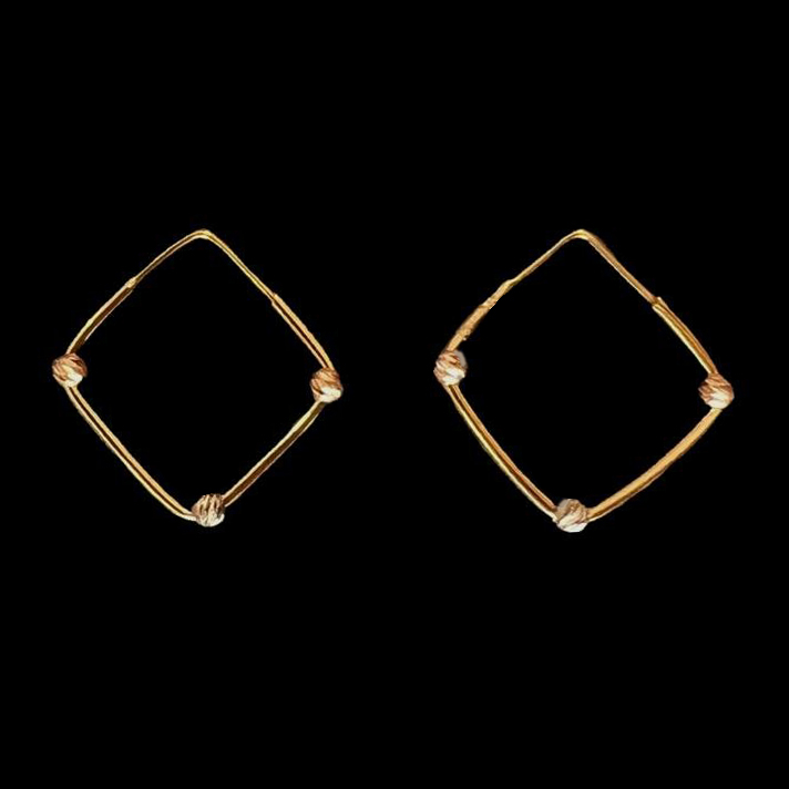 گوشواره طلا 18 عیار زنانه دوست خوب مدل مربع dk600