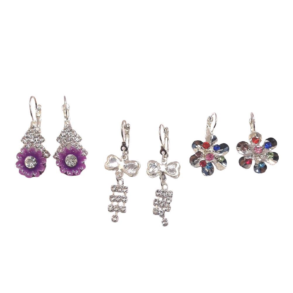 گوشواره دخترانه مدل FTK کد 99 مجموعه 3 عددی