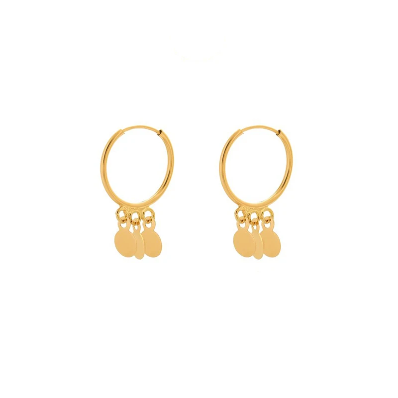 گوشواره حلقه‌ای طلا 18 عیار زنانه میو گلد مدل پولکی کوچک کد E1752