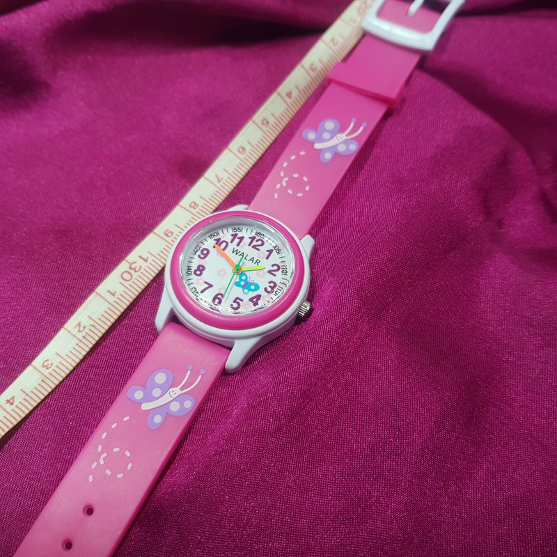 ساعت مچی عقربه ای بچگانه والار مدل ضدآب طرح پروانه کد 20