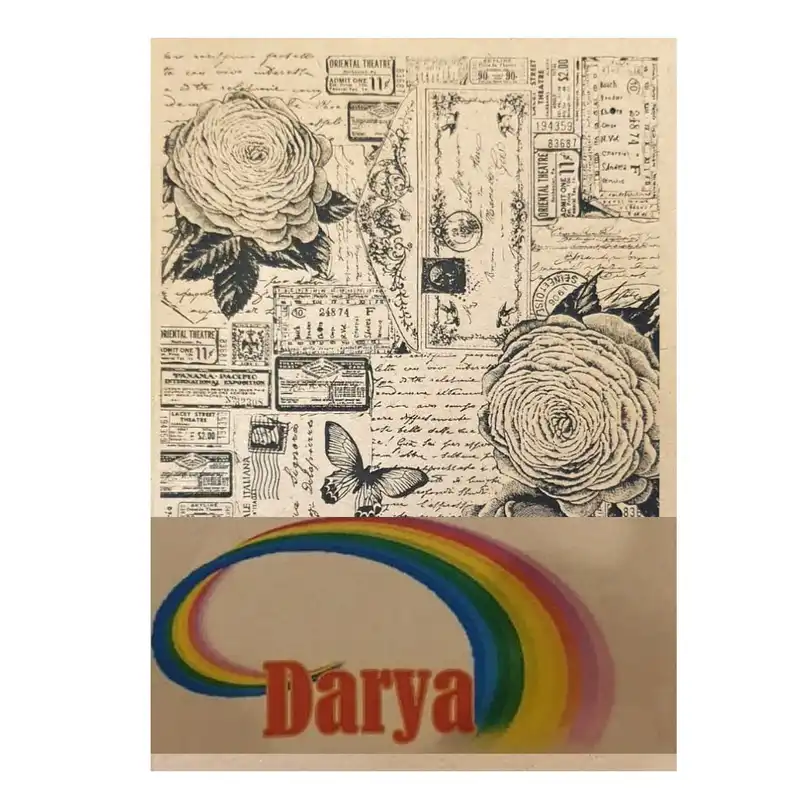 کاغذ رنگی دریا مدل اسکرپ بوک طرح پاریس وینتج کد 03 مجموعه 8 عددی