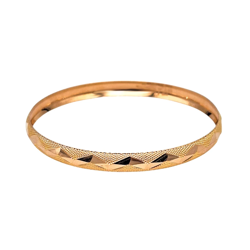 النگو طلا 18 عیار زنانه گالری طلای پیرعطا مدل زیگزاگ تراش E495T1g سایز 1