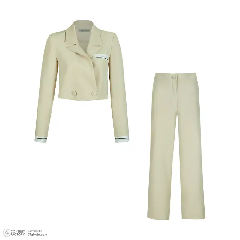ست کت و شلوار زنانه نیزل مدل 0064-031 رنگ کرم