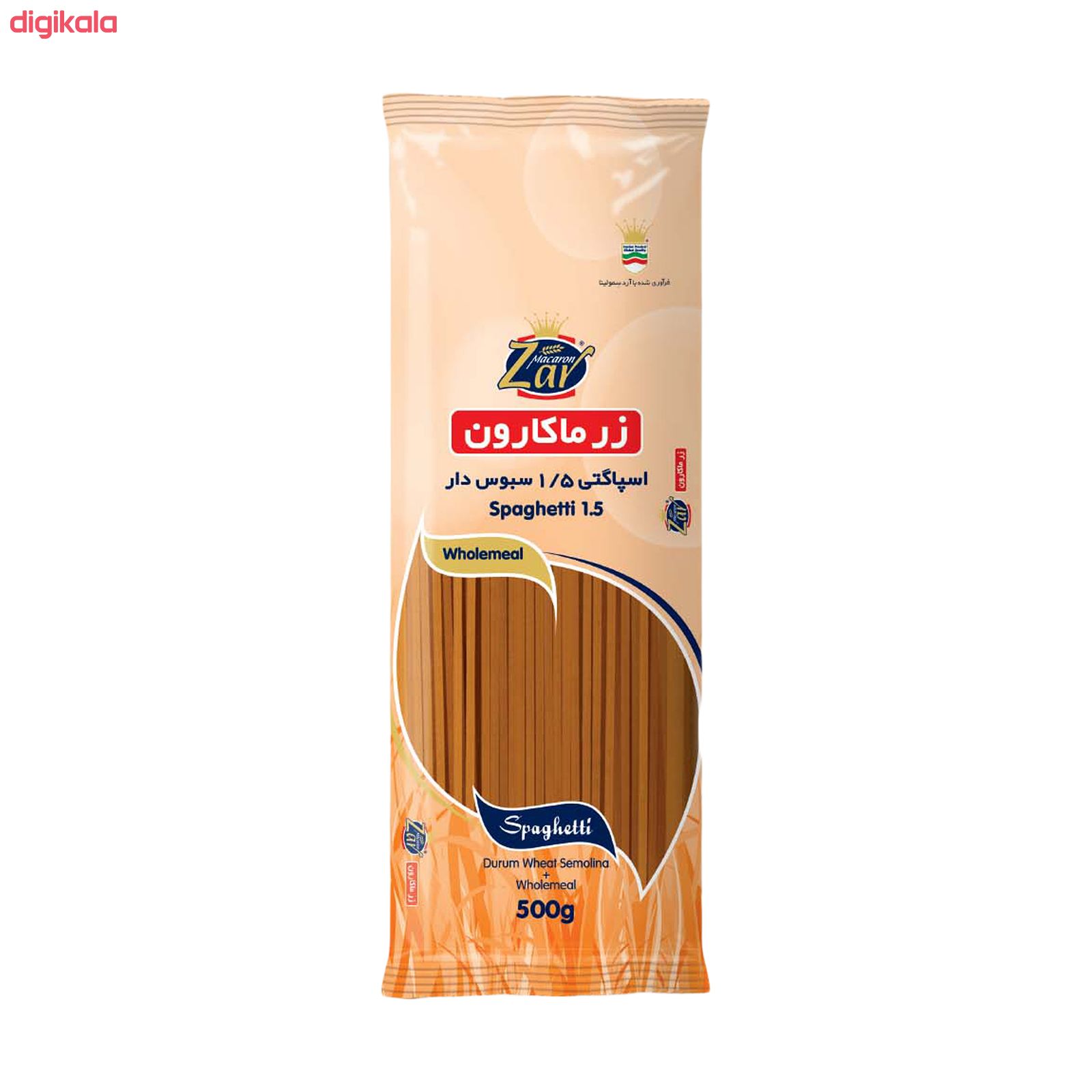 اسپاگتی قطر 1.5 سبوس دار زر ماکارون وزن 500 گرم main 1 1