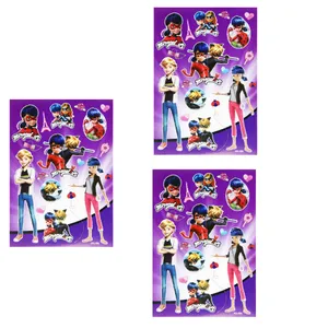 استیکر کودک طرح دختر کفشدوزکی و پسر گربه ای کد NO.K08 بسته 3 عددی