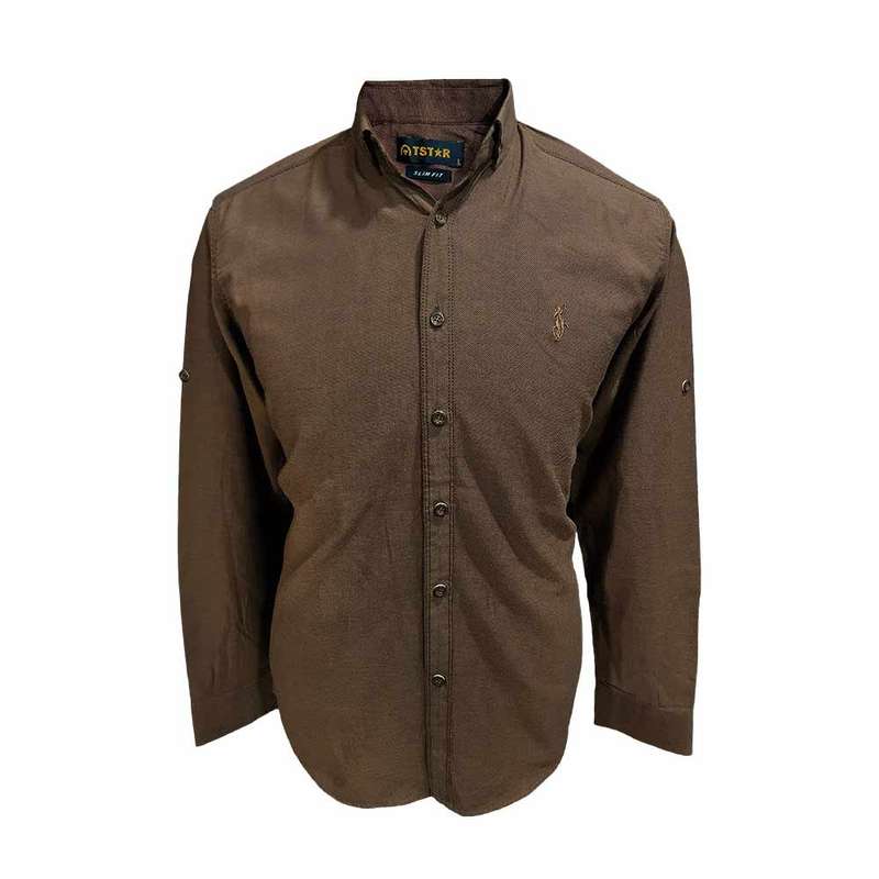 پیراهن آستین بلند مردانه مدل جودون کد 30-124086 رنگ قهوه ای