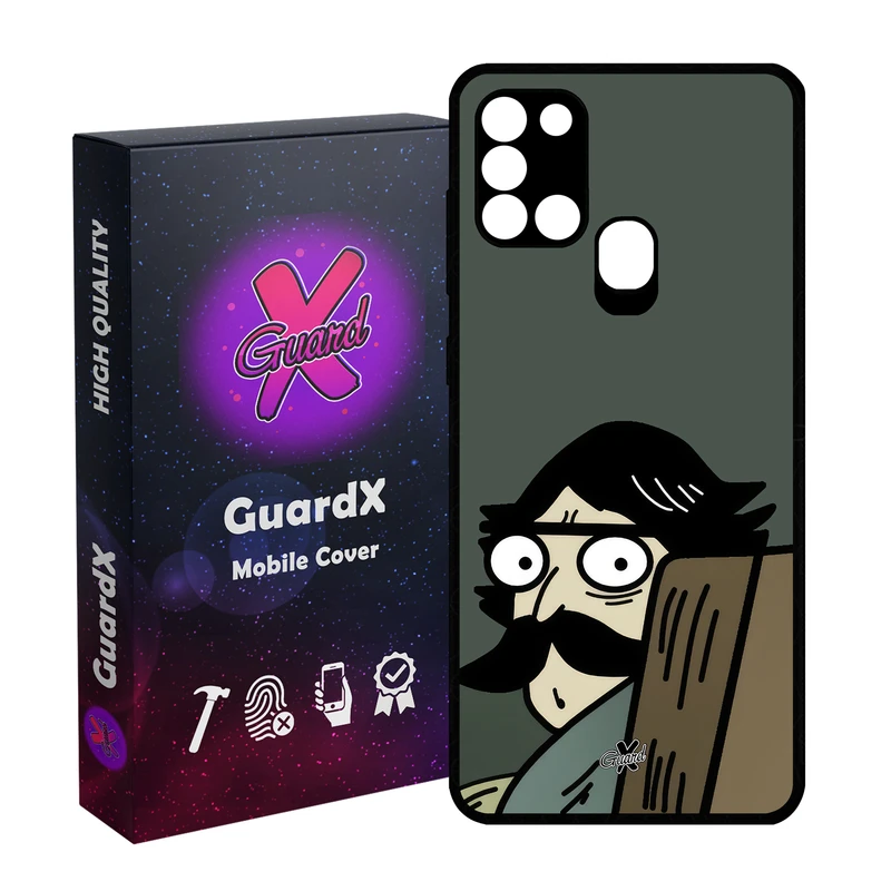کاور گارد ایکس طرح مرد مدل Glass10672 مناسب برای گوشی موبایل سامسونگ Galaxy A21s