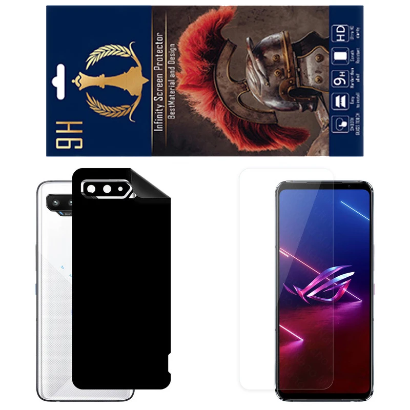 محافظ صفحه نمایش اینفینیتی مدل PRO RG مناسب برای گوشی موبایل ایسوس ROG Phone 5 به همراه برچسب پوششی