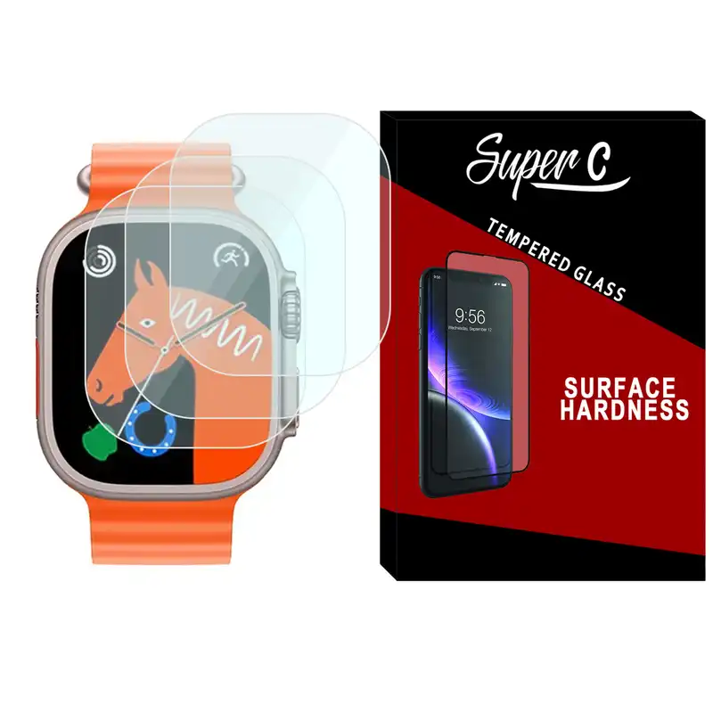محافظ صفحه نمایش شیشه‌ای سوپرسی مدل SH-SC مناسب برای ساعت هوشمند الترا BW8 بسته سه عددی