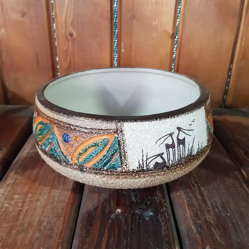 گلدان سفالی مدل برجسته بنسایی کد 16