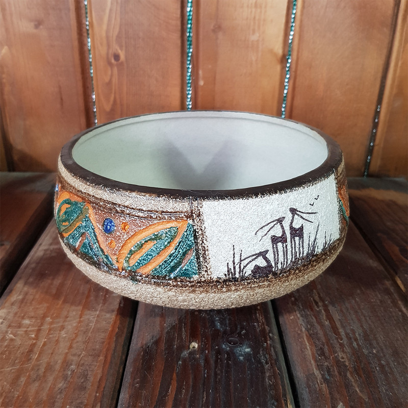 گلدان سفالی مدل برجسته بنسایی کد 16