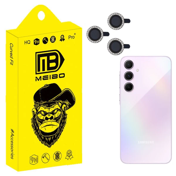 محافظ لنز دوربین نگین دار میبو مدل Jewel Shining مناسب برای گوشی موبایل سامسونگ galaxy a55 5G