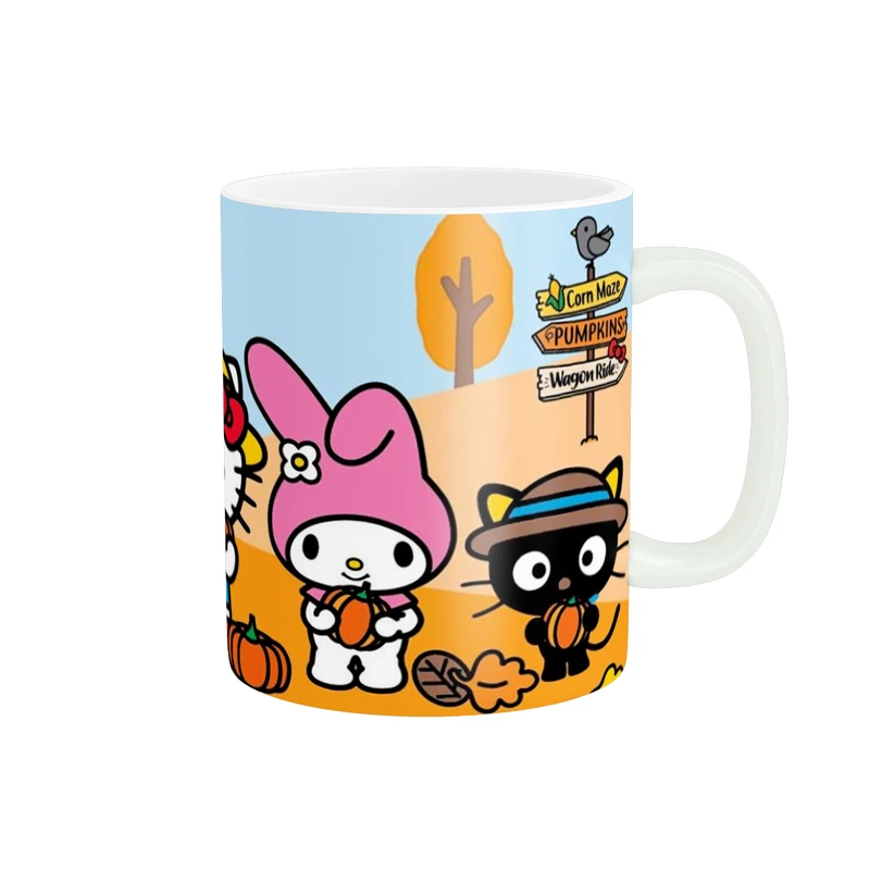 ماگ پاد آفرین مدل کارتونی سانریو کرومی مای ملودی هلوکیتی کد PZ063 به همراه زیرلیوانی