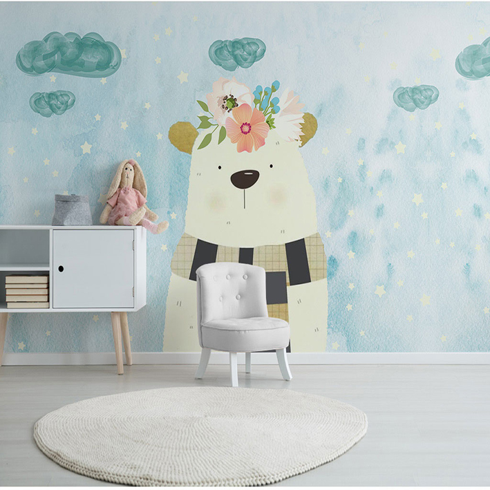 پوستر دیواری اتاق کودک مدل نقاشی سگ شال گردنی DVRF1658