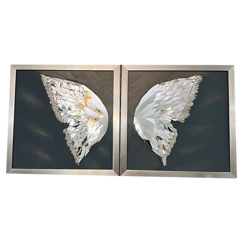 تابلو آینه کاری مدل دوپروانه کد 30 مجموعه 2 عددی
