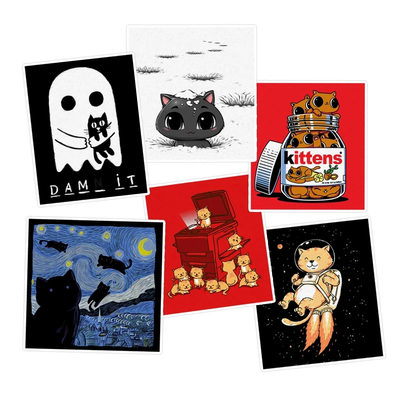 استیکر لپ تاپ ماسا دیزاین طرح CAT کد COLS72 مجموعه 6 عددی