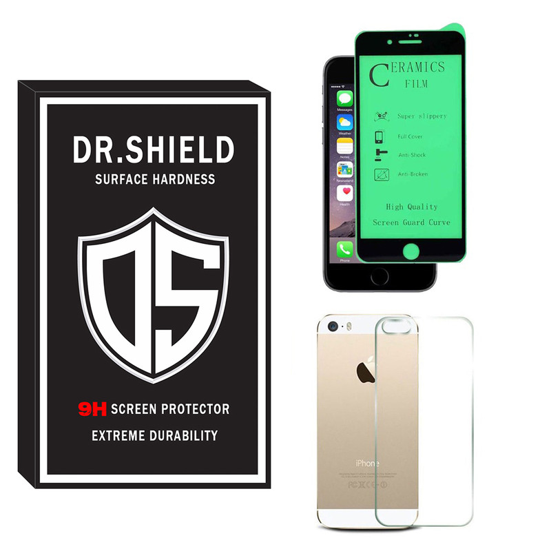 محافظ صفحه نمایش سرامیکی دکتر شیلد مدل TCMPDR-06 مناسب برای گوشی موبایل اپل Iphone 5S به همراه محافظ پشت گوشی