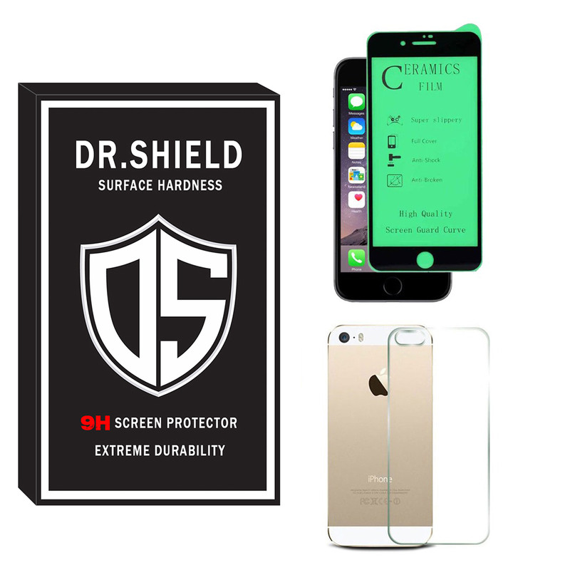 محافظ صفحه نمایش سرامیکی دکتر شیلد مدل TCPDR-06 مناسب برای گوشی موبایل اپل Iphone 5 به همراه محافظ پشت گوشی