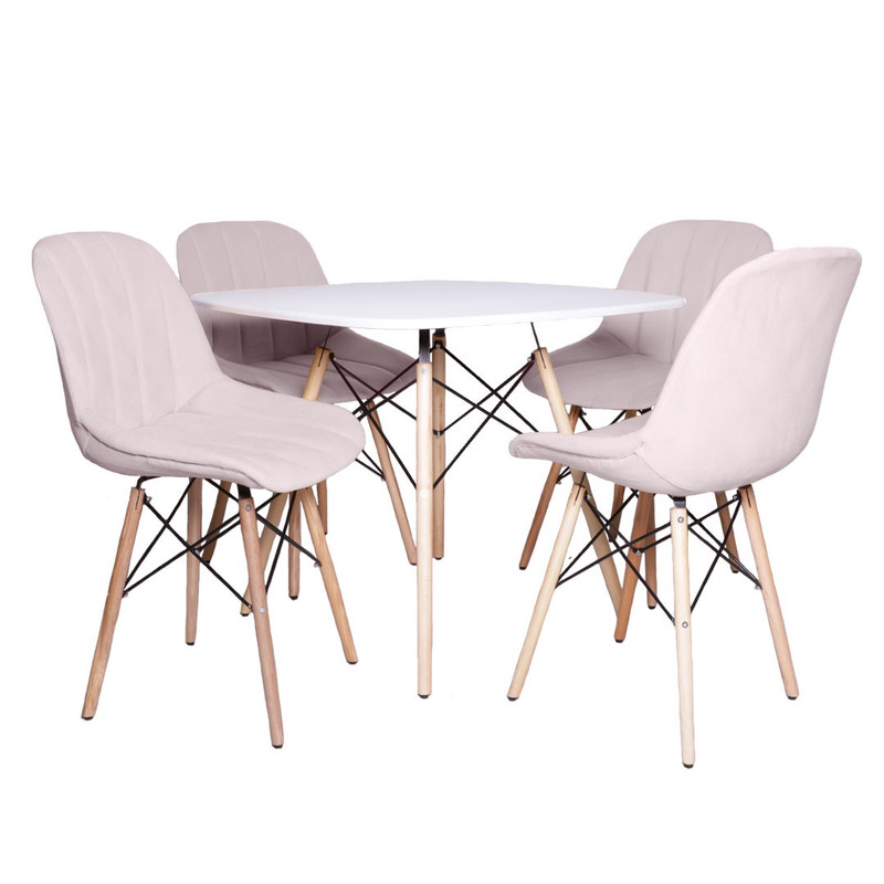 میز و صندلی ناهارخوری چهار نفره مدل مایا لمسه کد MF008