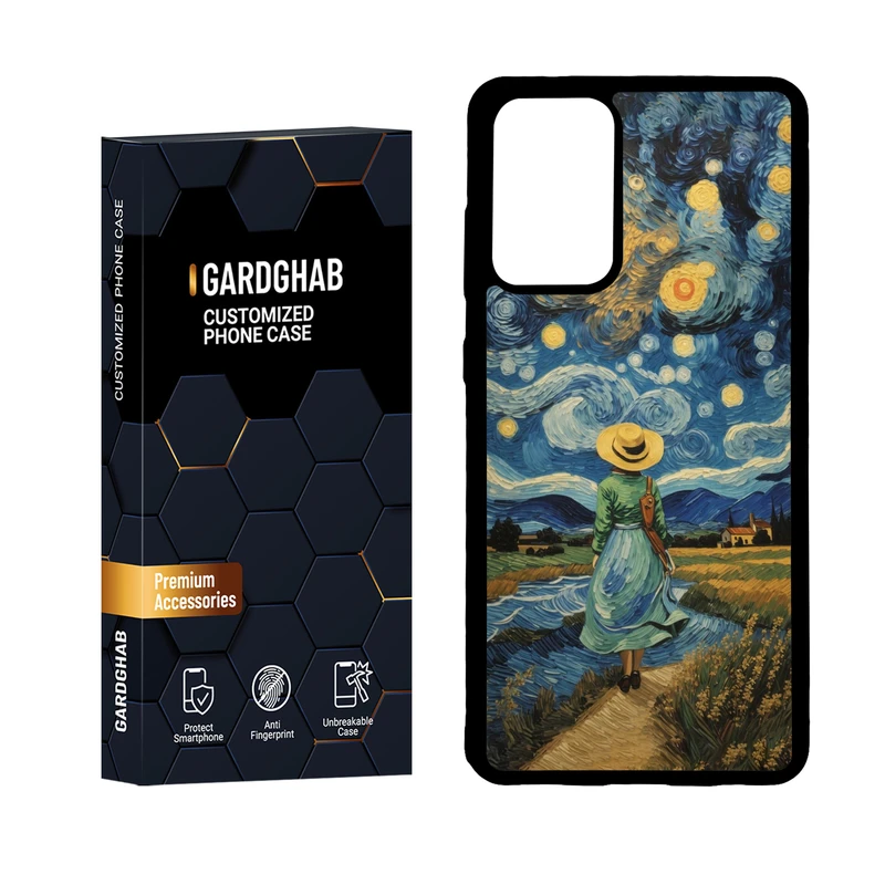 کاور گارد قاب مدل پشت گلس هنری مناسب برای گوشی موبایل سامسونگ Galaxy A72