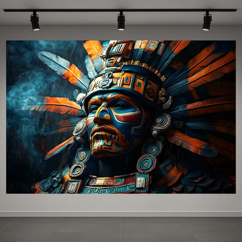 تابلو بوم طرح مخمل سرخپوست مدل رئیس قبیله کد AR3060423