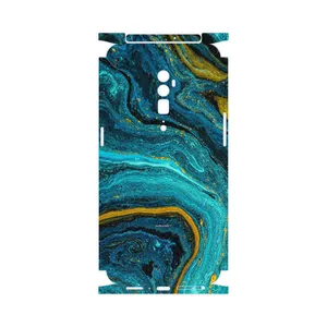 MAHOOT Turquoise marblewith golden streaks-FullSkin Cover Sticker for Oppo RENO 10X