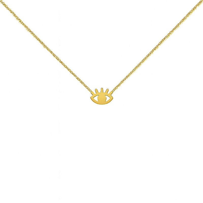 گردنبند طلا 18 عیار زنانه با طرح حلقهای (فلامینگو) گالری قو طلایی مدل چشم