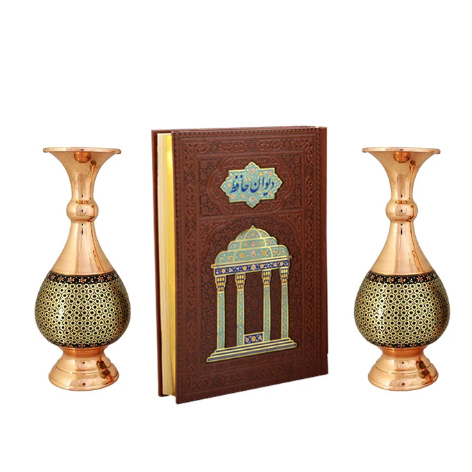 گلدان خاتم کاری مدل جعبه لپ تاپی کد 269 به همراه کتاب دیوان حافظ