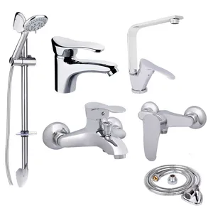 ست شیرآلات شیرآلات بهداشتی و ساختمانی توفیق مدل اریس فلت مجموعه 6 عددی