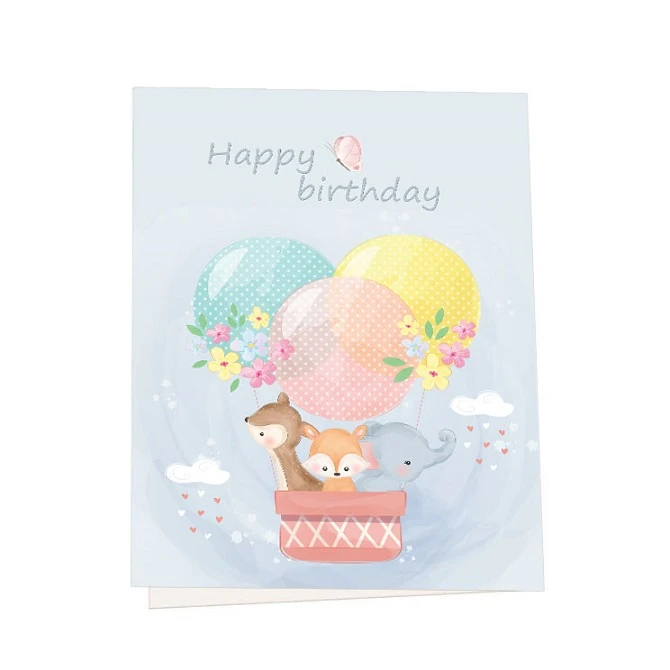 کارت پستال مدل حیوانات در بالن مجموعه 5 عددی