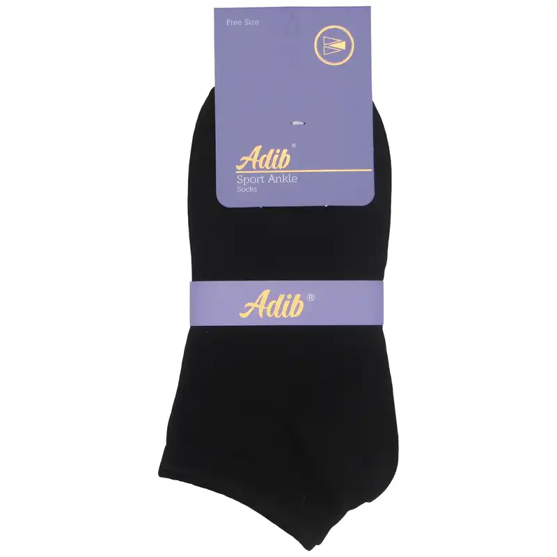 جوراب ورزشی ساق کوتاه زنانه ادیب کد SPTW رنگ مشکی