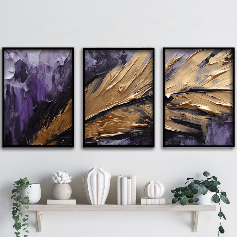 تابلو آتریسا طرح آبستره مدل ATA17 مجموعه 3 عددی 