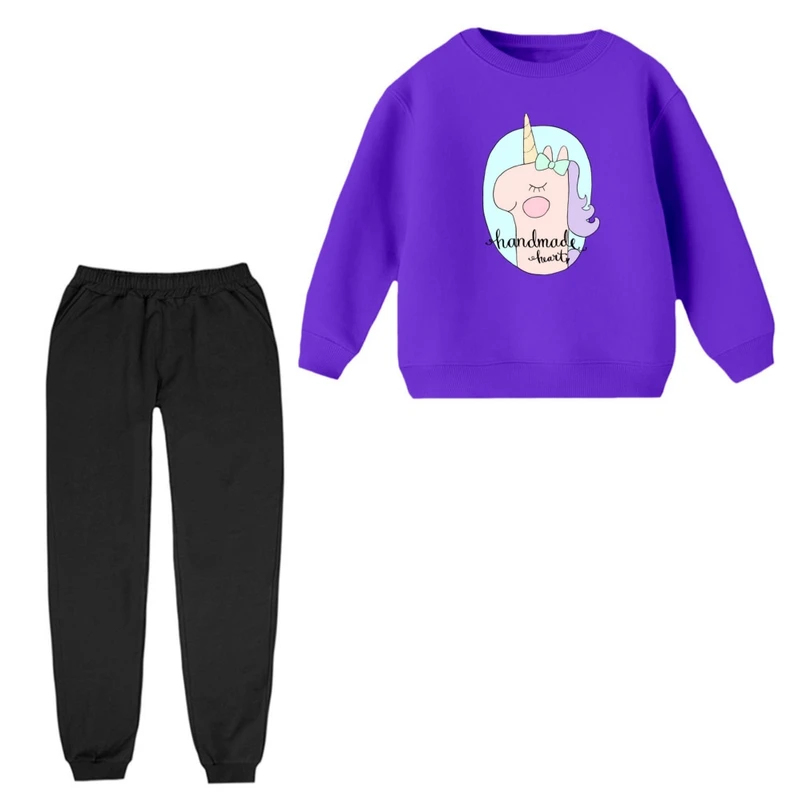 ست سویشرت آستین بلند و شلوار راحتی بچگانه مدل اسب تکشاخ