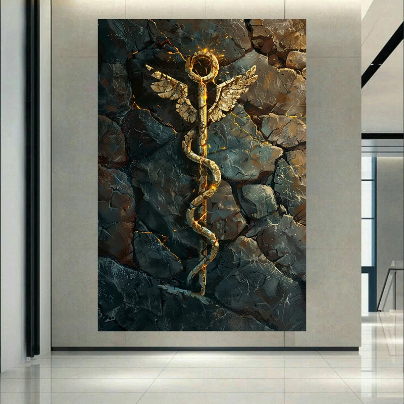 تابلو بوم طرح مخمل عصای شکسته‌ مدل شفا کد AR305483