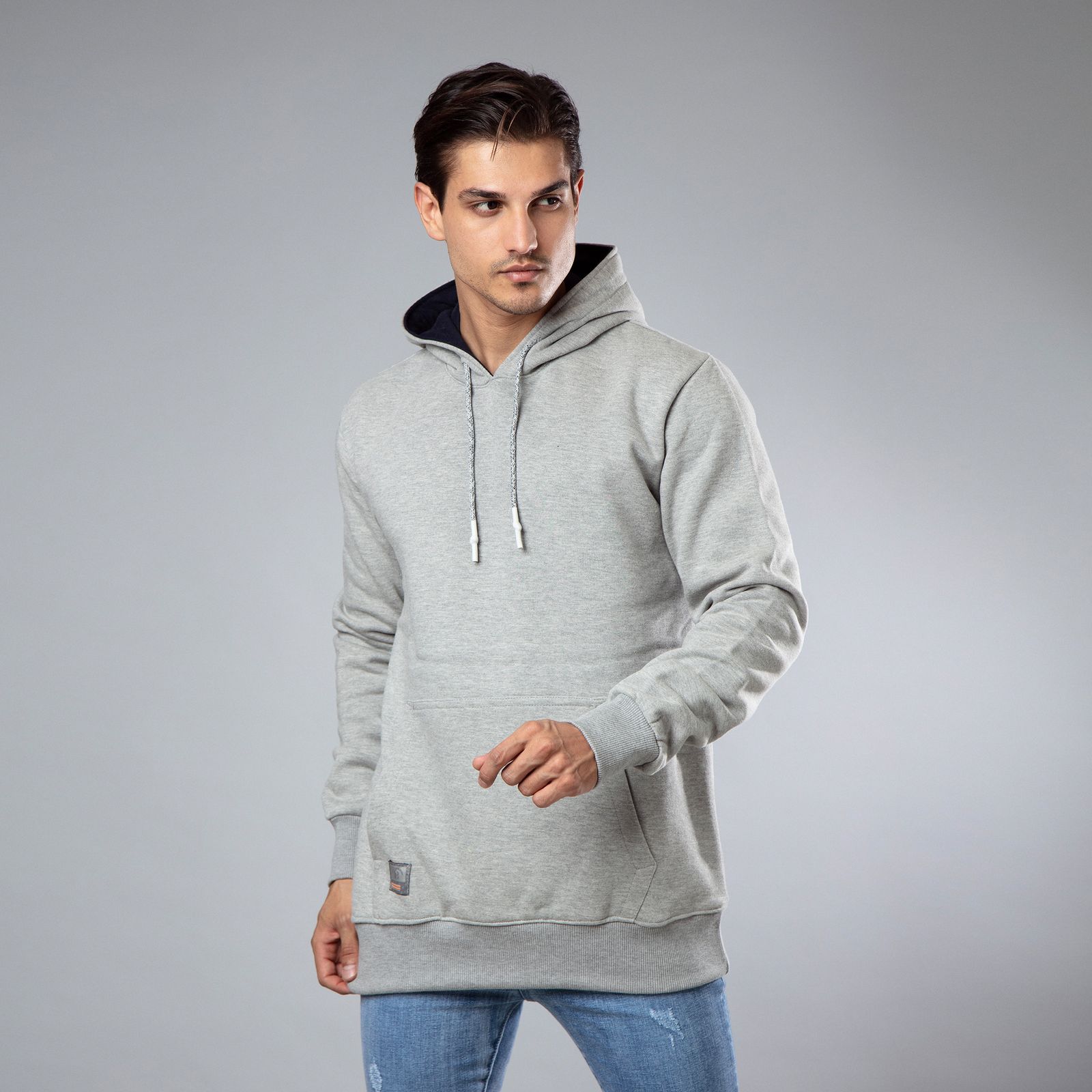 هودی مردانه باینت کد 606-14 رنگ طوسی -  - 1