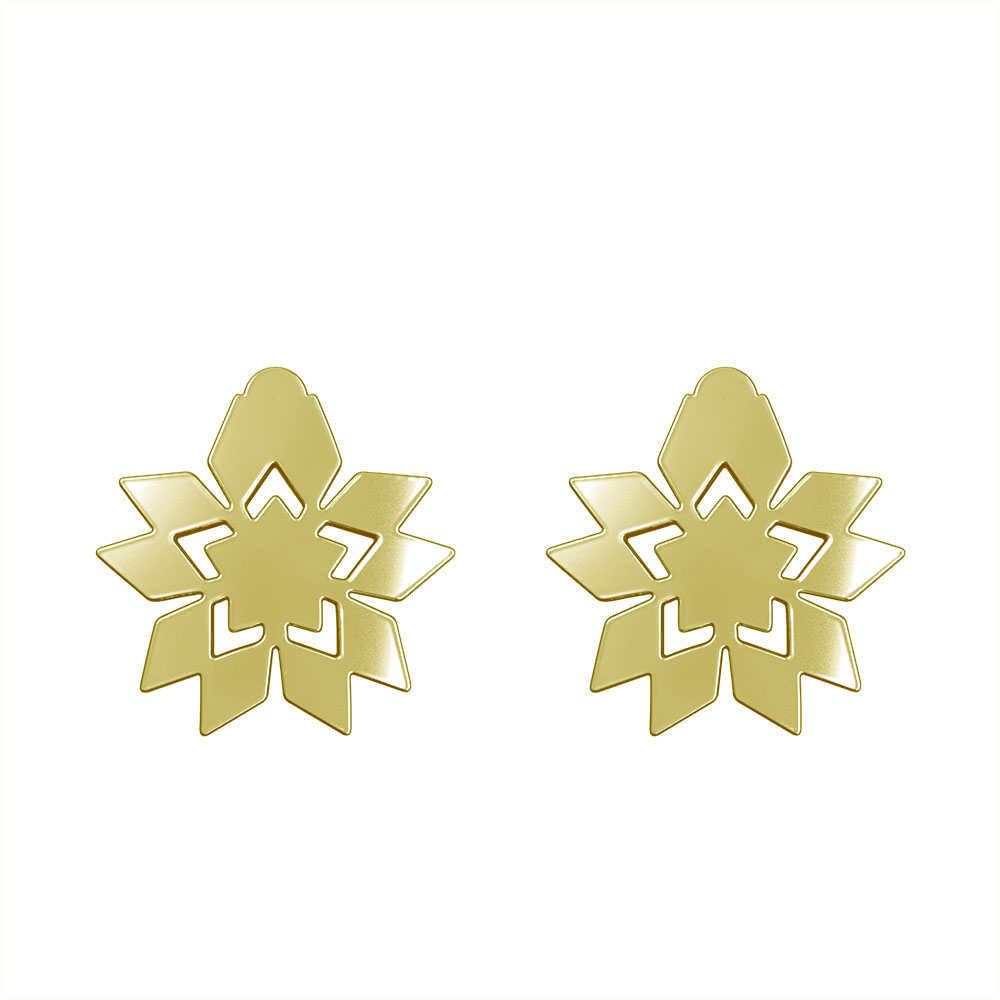 گوشواره طلا 18 عیار زنانه مدوپد مدل گل کد GA1-10049