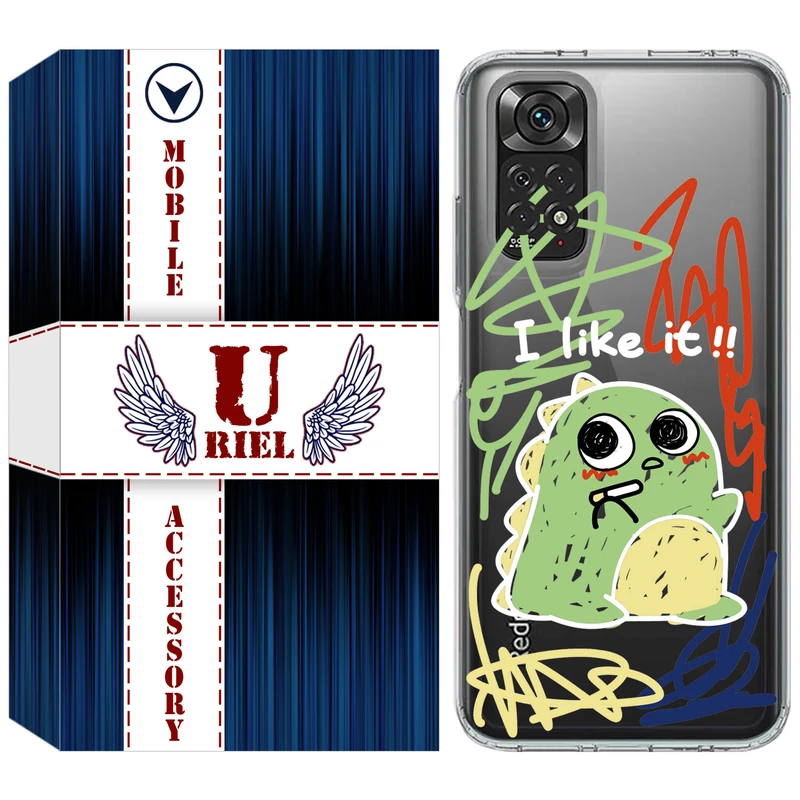 کاور یوریل قاب مدل Clear کد 21 طرح دایناسور نقاش مناسب برای گوشی موبایل شیائومی Redmi Note 11 4G / Redmi Note 11S