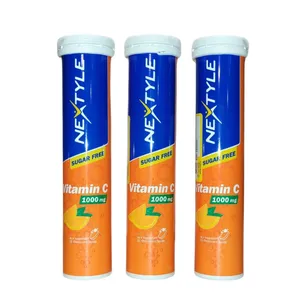 Nextyle Vitamin C 1000 MG Effervescent With Orange Flavor Sugar Free Pack 3 PCS