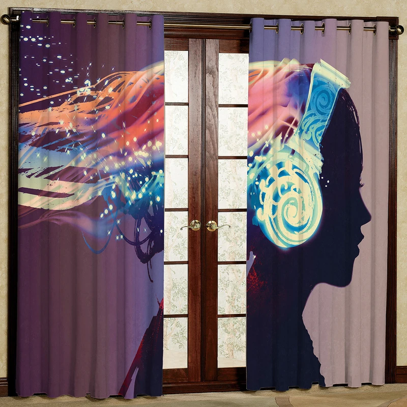  پرده مدل دختر  مخمل پانچی کد 1324 سایز 140x280 سانتی متر