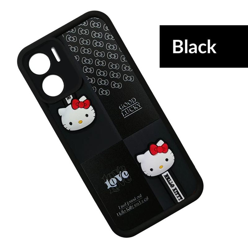 کاور موفی مدل Silicone Puffer Hello Kitty Strap مناسب برای گوشی موبایل شیائومی Redmi Note 11E به همراه بند