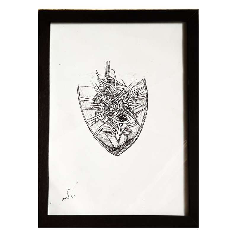 تابلو نقاشی مدل machine heart کد 001