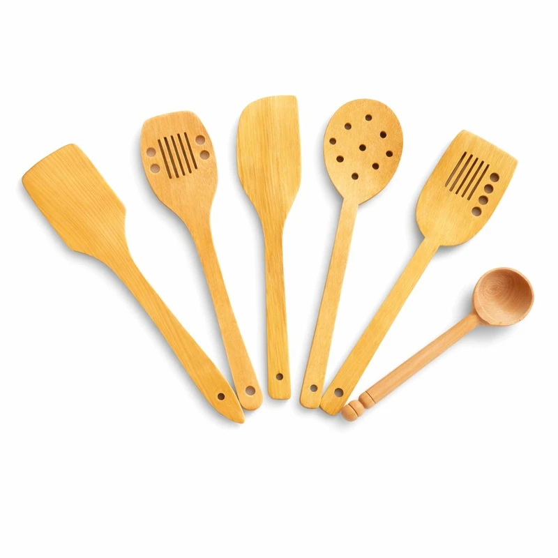  سرویس کفگیر و ملاقه 6 پارچه مدل چوبی کد 05