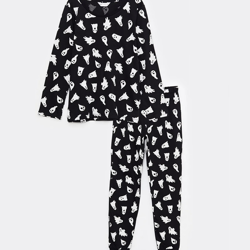 ست تی شرت آستین بلند و شلوار زنانه ال سی وایکیکی مدل سوپر پنبه کاسپر