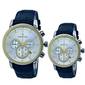 ست ساعت مچی عقربه‌ای کوارتز زنانه و مردانه مدل بند فیکس تک موتور ژاپن کد 010