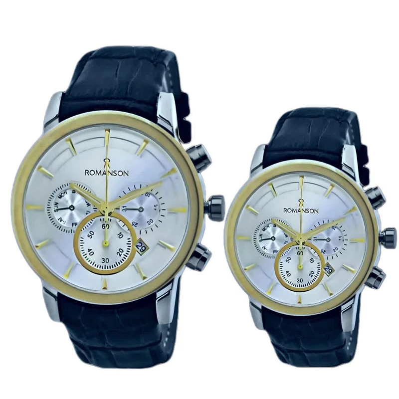 ست ساعت مچی عقربه‌ای کوارتز زنانه و مردانه مدل بند فیکس تک موتور ژاپن کد 010