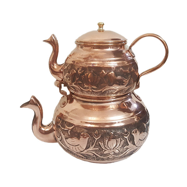 ست کتری و قوری مسی قلم زنی کد ZH164