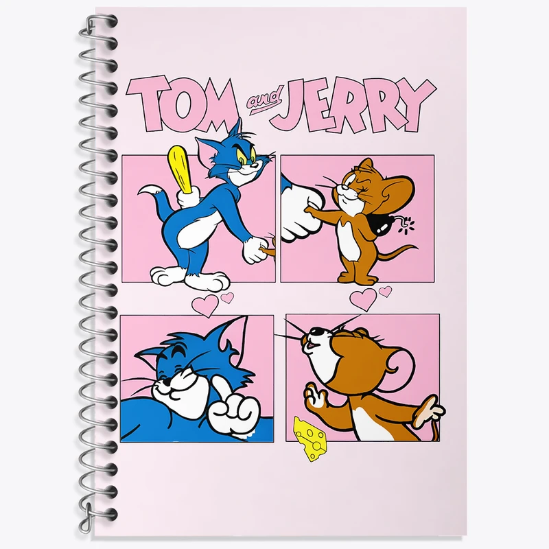 دفتر زبان 50 برگ خندالو مدل سه خط طرح تام و جری (Tom And Jerry) کد N5791