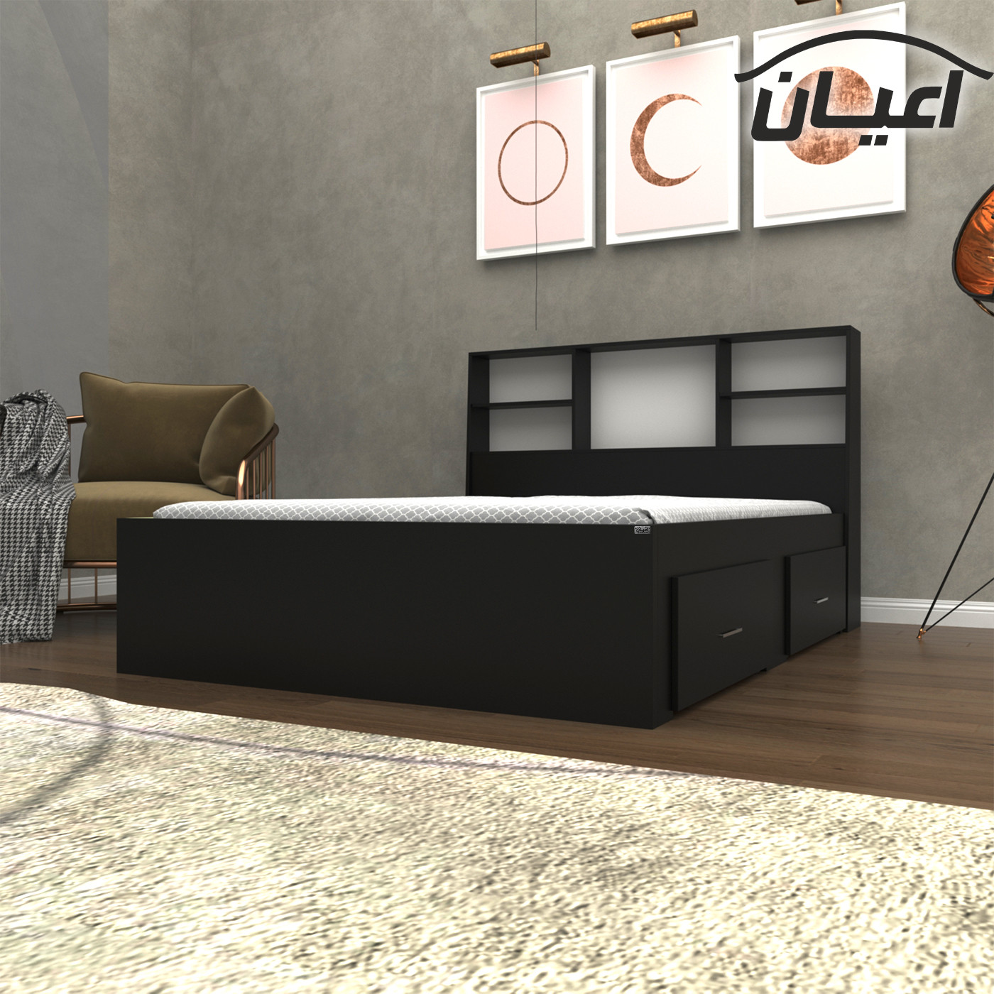 تخت خواب دو نفره اعیان مدل FH276 سایز 160x200 سانتی متر