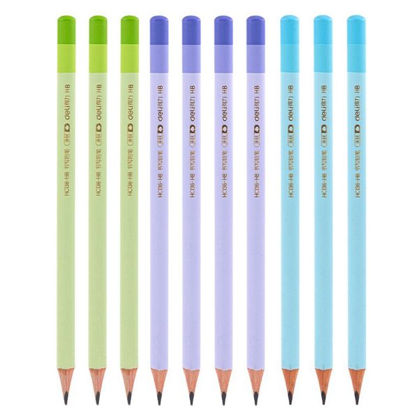 مداد مشکی دلی با درجه سختی HB مدل پاستلی کد HC136-HB بسته 10 عددی